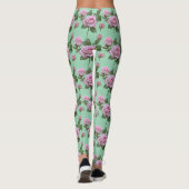 Zachte Roze Rozen Met Subtiele Lavendel Accenten Leggings (Achterkant)