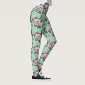Zachte Roze Rozen Met Subtiele Lavendel Accenten Leggings (Rechts)