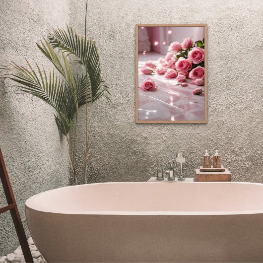 Zachte roze rozen poster