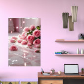 Zachte roze rozen poster