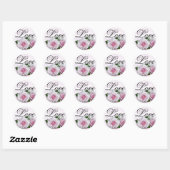 Zachte roze rozen Romantische elegante liefde brui Ronde Sticker (Vel)