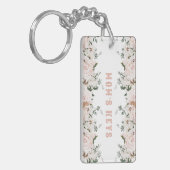 Zachte roze Rozen, speciaal gepersonaliseerd Sleutelhanger (Voorkant Links)