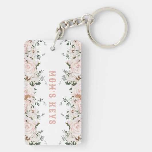 Zachte roze Rozen, speciaal gepersonaliseerd Sleutelhanger (achterkant)