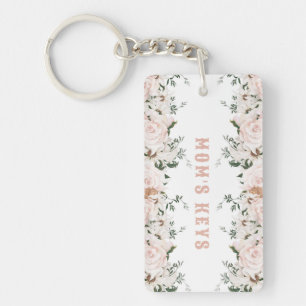 Zachte roze Rozen, speciaal gepersonaliseerd Sleutelhanger