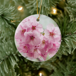 Zachte Roze Sakura Bloesems Zachte Lente Keramisch Ornament