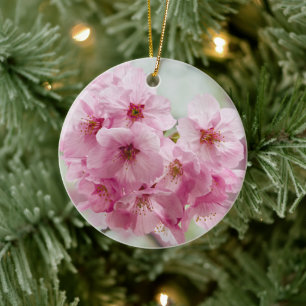 Zachte Roze Sakura Bloesems Zachte Lente Keramisch Ornament