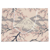 Zachte Roze Sakura Mount Fuji Schilderachtig Patro Groot Cadeauzakje (Voorkant)