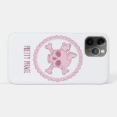 Zachte Roze Schedel met Strik en Kruisbeenderen De Case-Mate iPhone Case (Achterkant (horizontaal))