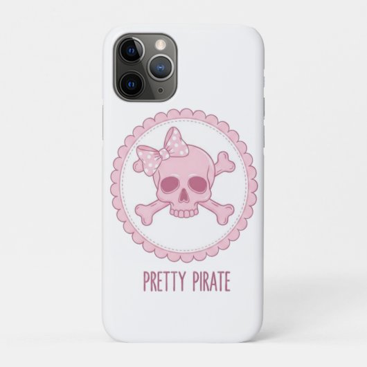 Zachte Roze Schedel met Strik en Kruisbeenderen De Case-Mate iPhone Case (Achterkant)