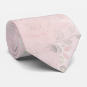 Zachte Roze Secret Garden Bloemige Bruiloft Stropdas (Opgerold)