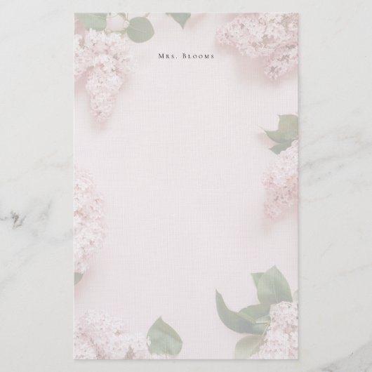 Zachte Roze Sering Persoonlijk Vrouwelijk Briefpapier (Voorkant)