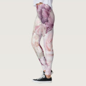 Zachte Roze Shabby Chic Botanische Tuin Leggings (Links)