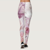 Zachte Roze Shabby Chic Botanische Tuin Leggings (Achterkant)