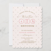 Zachte Roze Sneeuwvlok Winter Onederland Draaien E Kaart (Voorkant)