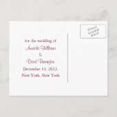 Zachte Roze Sneeuwvlokken Save the Date Briefkaart (Achterkant)