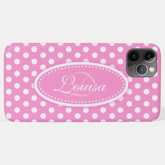 Zachte roze stippen met naam Case-Mate iPhone case (Achterkant (horizontaal))