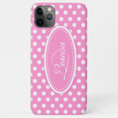 Zachte roze stippen met naam Case-Mate iPhone case (Achterkant)