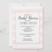 Zachte roze strepen Waterverf Vrijgezellenfeest Kaart (Voorkant)