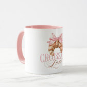 Zachte Roze Strik Franse Coquette Croissant Mok (Voorkant links)