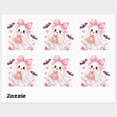 Zachte Roze Strik Geest Halloween Sticker (Vel)