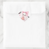 Zachte Roze Strik Geest Halloween Sticker (Tas)