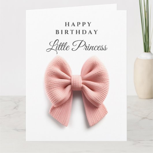 Zachte roze strik kaart (Voorkant)