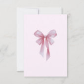 Zachte Roze Strik Meisje Baby Shower Save The Date (Achterkant)