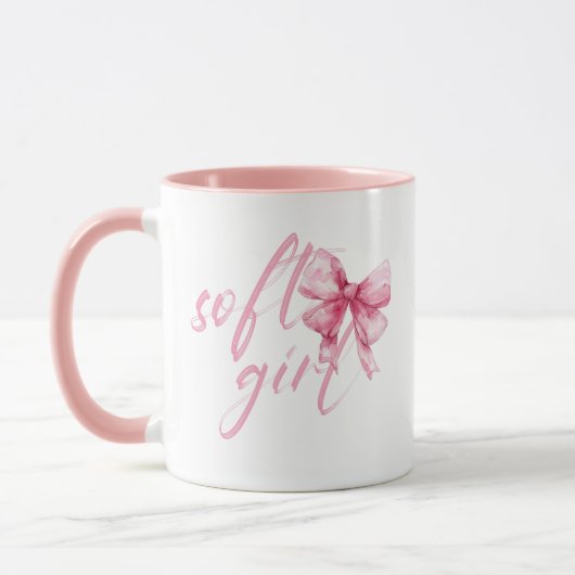 Zachte Roze Strik – Schattig Coquette Mok (Links)
