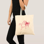 Zachte Roze Strik – Schattig Coquette Tote Bag (Voorkant (product))