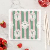 Zachte Roze Strik & Tulp Bloemmotief Servet (Insitu)