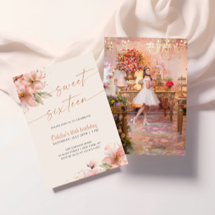 Zachte Roze Sweet Sixteen 16e Verjaardagsfoto Kaart