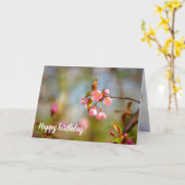 Zachte roze Tender Sakura Flowers in Springtime Kaart (Gele Bloem)