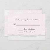 zachte roze textuur met gedraaide rand RSVP (Voorkant / Achterkant)