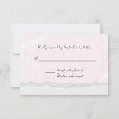 zachte roze textuur met gescheurde rand begrenzing RSVP kaartje (Voorkant)