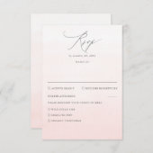 Zachte roze tinten ombre gradiënt bruiloft RSVP (Voorkant / Achterkant)