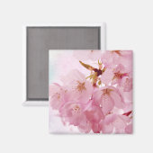 Zachte  roze torenbloesems magneet (Voorkant / Achterkant)