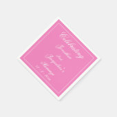 Zachte Roze Trouw Elegante Witte Script Namen Papi Servet (Hoek)
