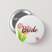 Zachte Roze Tulp Bruid Ronde Button 5,7 Cm (Voorkant /achterkant)