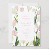 Zachte Roze Tulp Bruidsdouche Kaart (Voorkant)