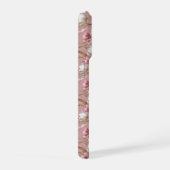 Zachte Roze Tulp Witte Bloemmotief iPhone Hoesje (Rechterkant)