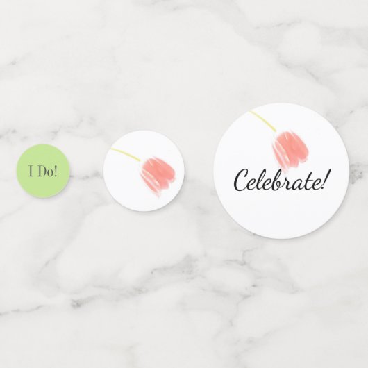 Zachte Roze Tulpen Bruid Confetti (Achterkanten)