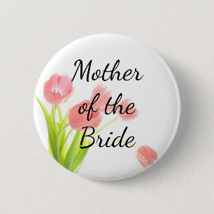 Zachte Roze Tulpen Bruid van de Moeder Ronde Button 5,7 Cm