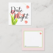 Zachte roze tulpen Date Night Kaart Vierkante Visitekaartje (Voorkant / Achterkant)