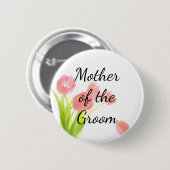 Zachte Roze Tulpen Moeder van de Bruidegom Ronde Button 5,7 Cm (Voorkant /achterkant)