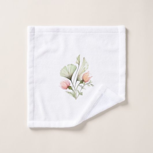 "Zachte roze tulpen" Patroonontwerp badhanddoek se Bad Handdoek (Wasdoekje)