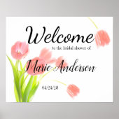 Zachte roze Tulpen, Poster van het Vrijgezellenfee (Voorkant)