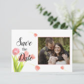 Zachte Roze Tulpen Save The Date (Staand voorkant)
