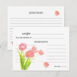 Zachte Roze Tulpen Trouw Recept Kaart Notitiekaartje
