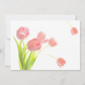 Zachte Roze Tulpen Verlovingskaart Aankondiging (Achterkant)
