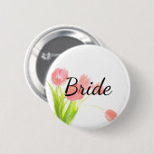 Zachte roze Tulpenbrij Ronde Button 5,7 Cm (Voorkant /achterkant)